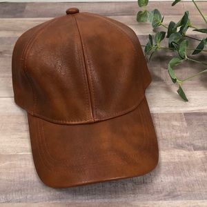 Faux Leather Baseball Cap